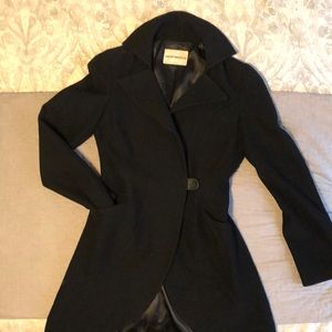 Emporio Armani Virgin Wool Coat with pockets & button front closure